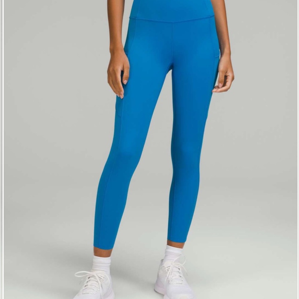 Lululemon Fast and Free Leggings with pockets 6 Poolside Blue